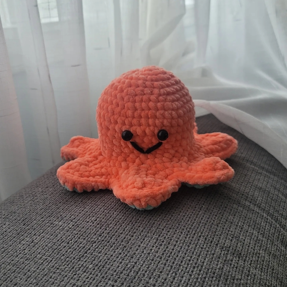 Hand made octopus with happy and sad face
